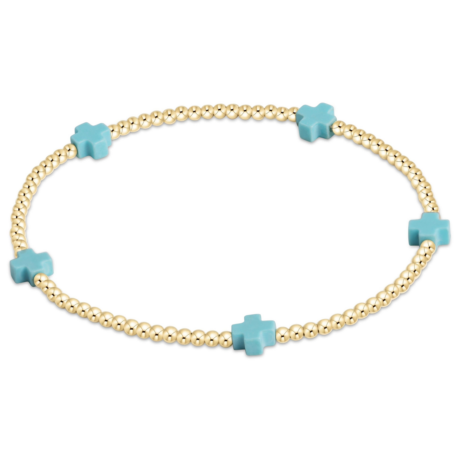 EGirl Enewton Designs Classic Gold Bead and Cross Bracelet
