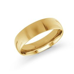 10k Yellow Gold 6mm Light Comfort Fit Wedding Band- Size 10