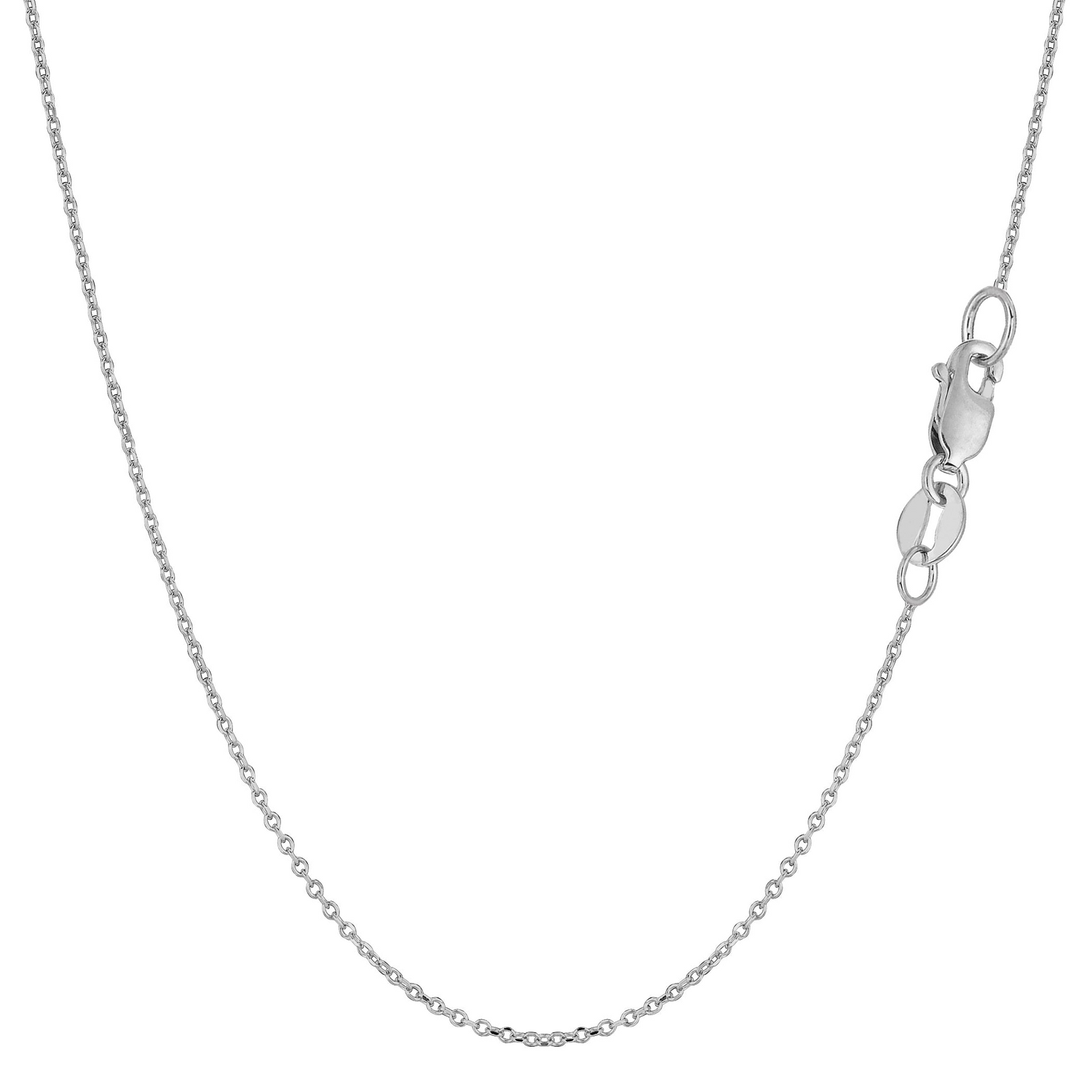16" 10K White Gold 1mm Cable Chain