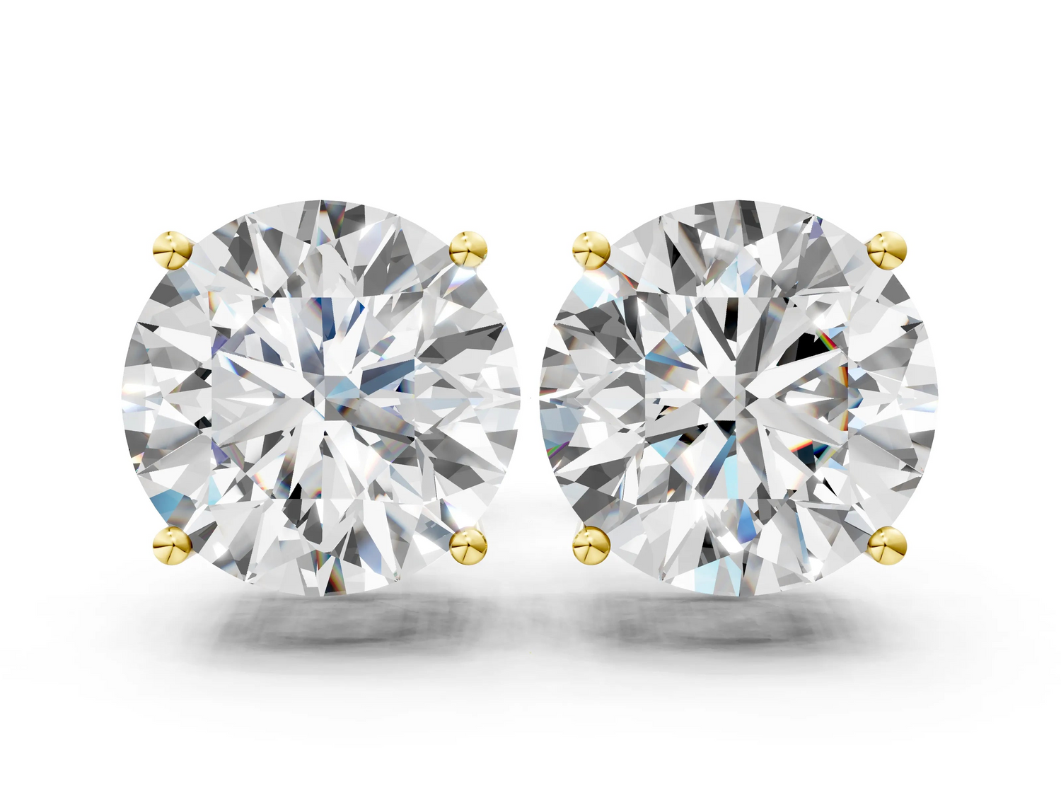 14K Yellow Gold 1ctw Diamond Stud Earrings