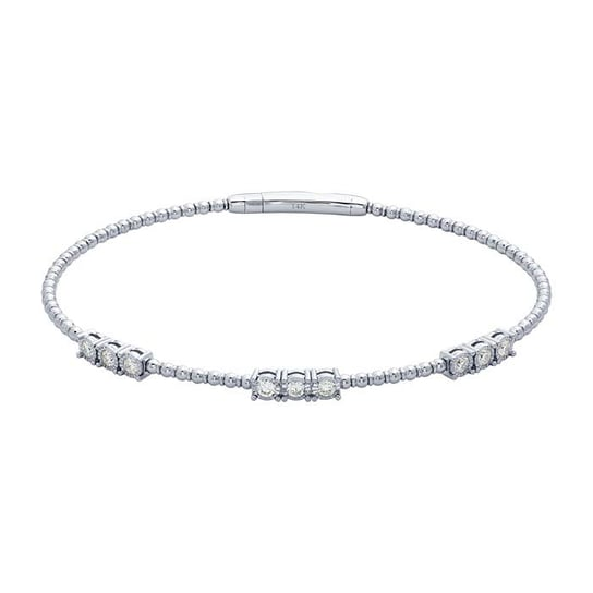 Sterling Silver Lab-Grown Diamond-Set Flexibangle Bracelet