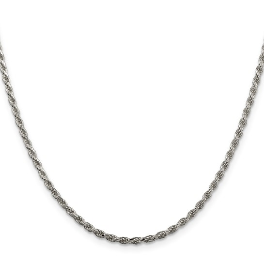 Sterling Silver 2.25mm Diamond-Cut Rope Chain
