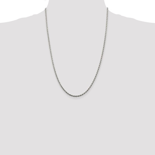 Sterling Silver 2.25mm Diamond-Cut Rope Chain