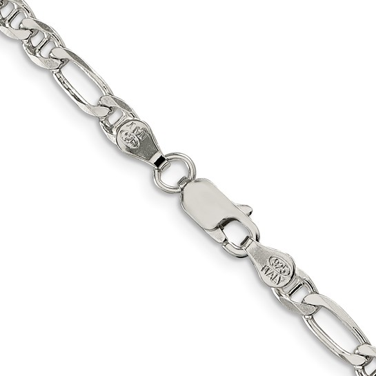 Sterling Silver 3.75mm 18" Figaro Anchor Chain