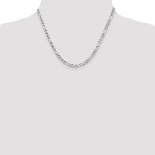 Sterling Silver 3.75mm 18" Figaro Anchor Chain