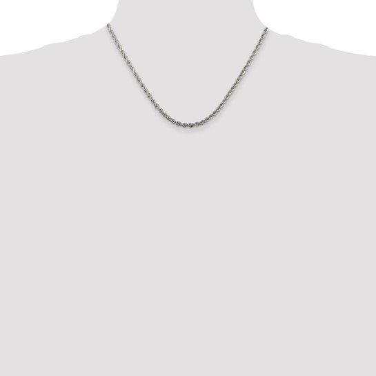 Sterling Silver 3mm Solid Rope Chain