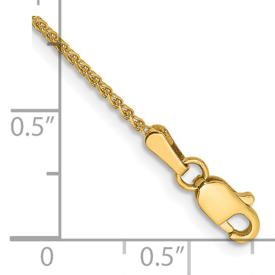 14K Yellow Gold 20" 1.25mm Diamond-Cut Spiga with Lobster Clasp