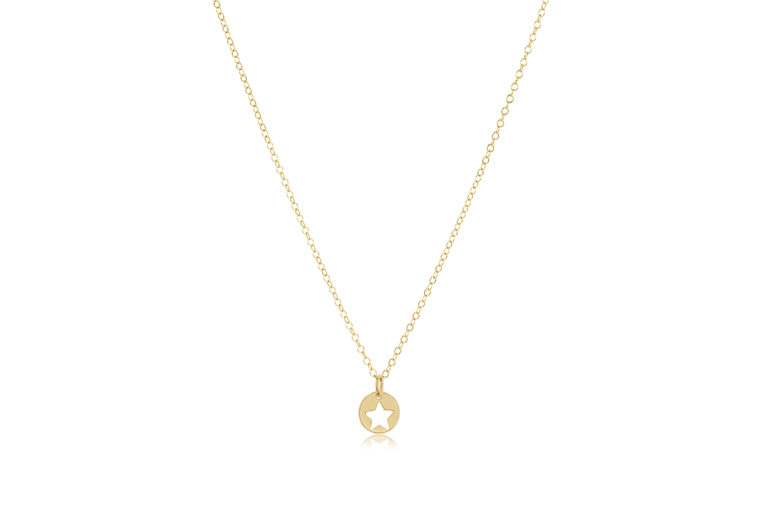 eNewton Designs 16" Necklace Gold - Star Small Gold Disc