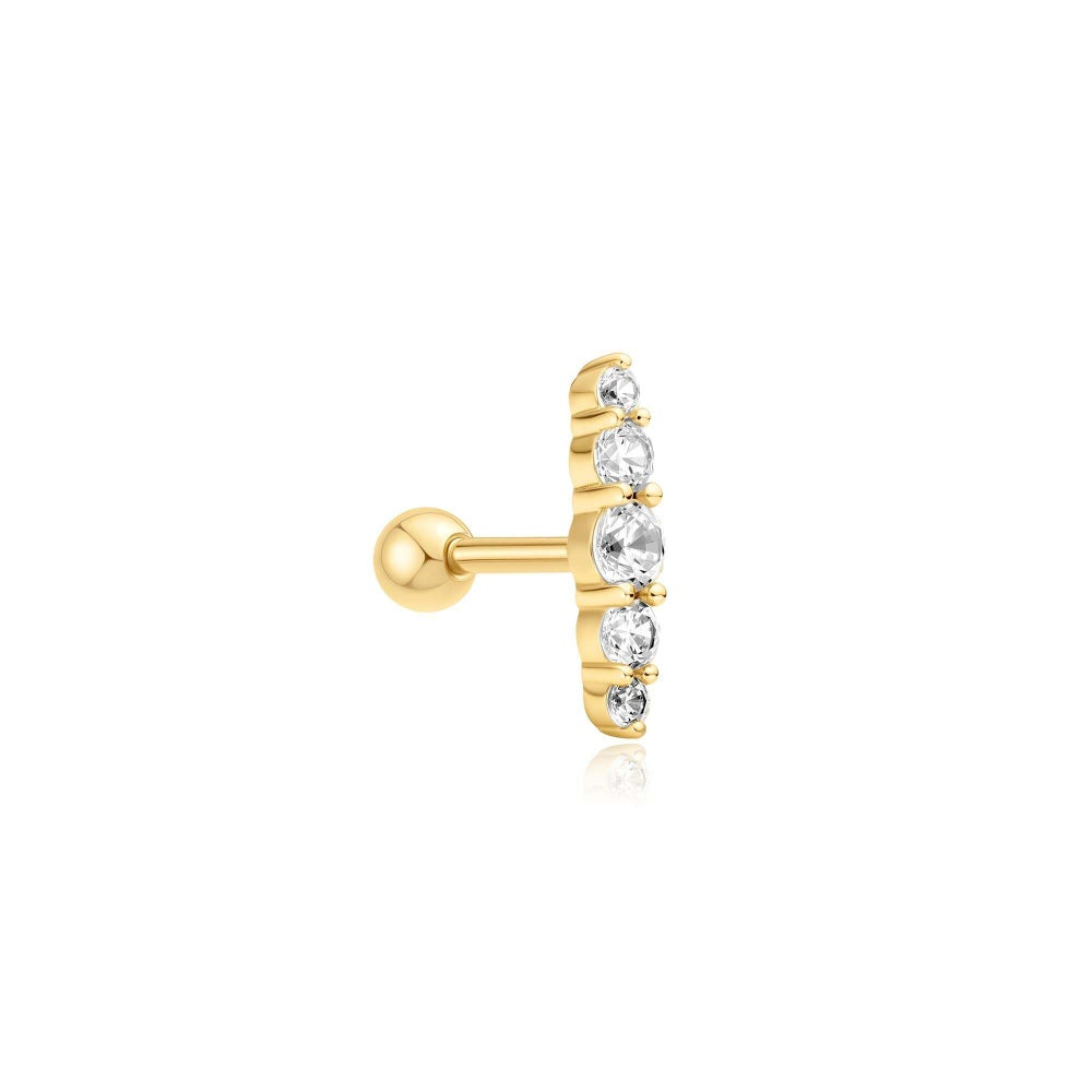 Ear Edit Gold Bar Barbell Single Earring