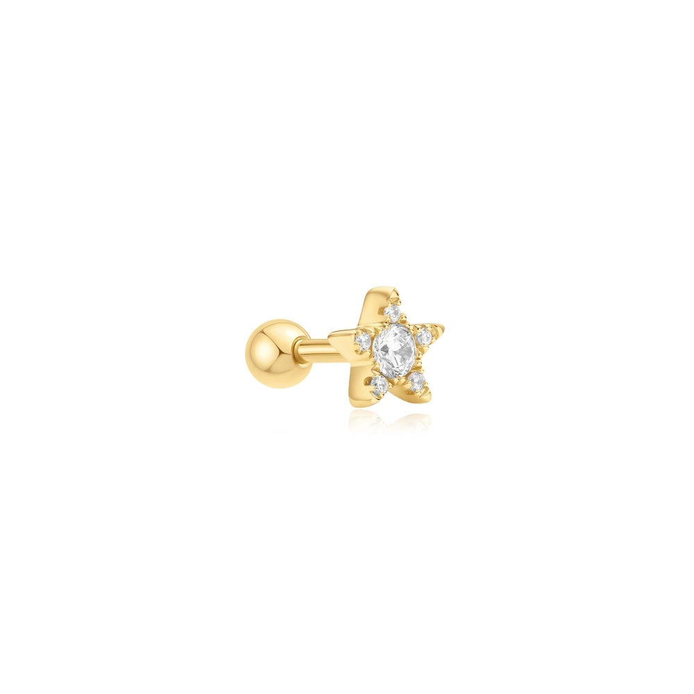 Ear Edit Gold Five-Point Star Barbell Single Earring