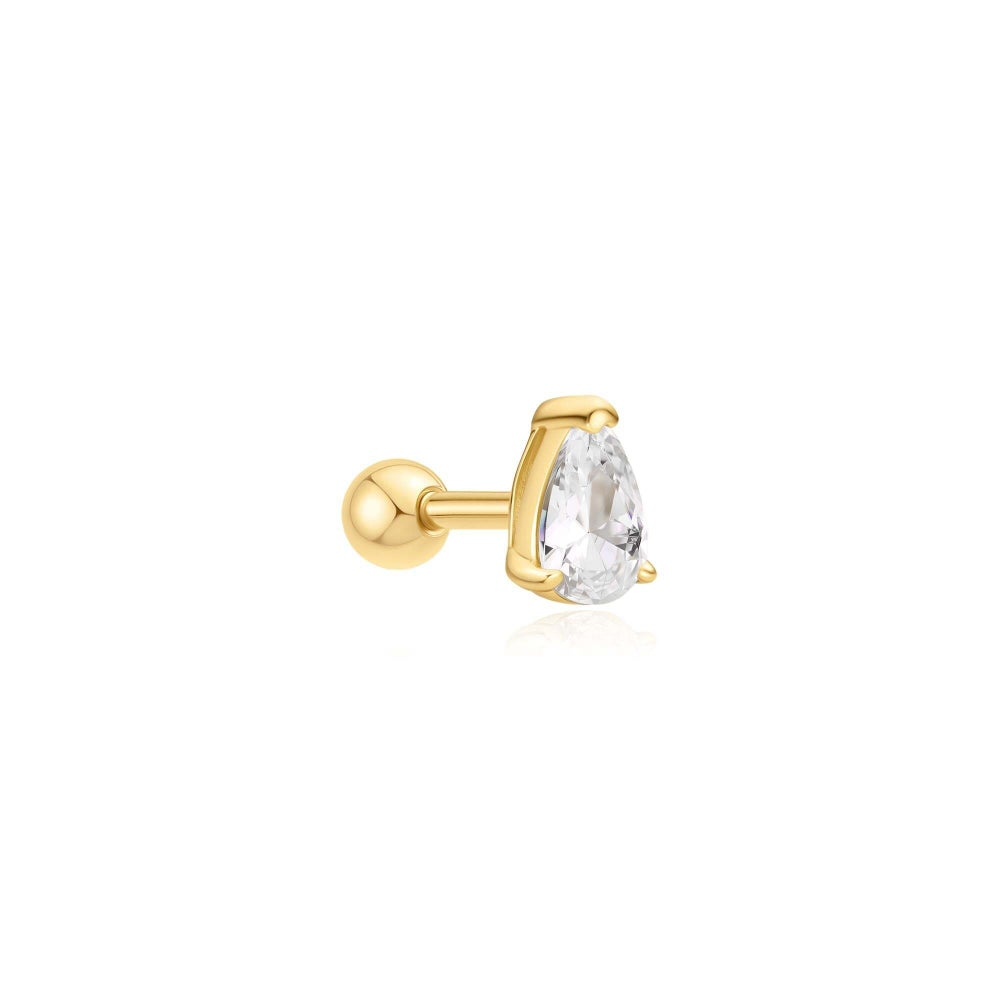 Ear Edit Gold Pear Barbell Single Earring