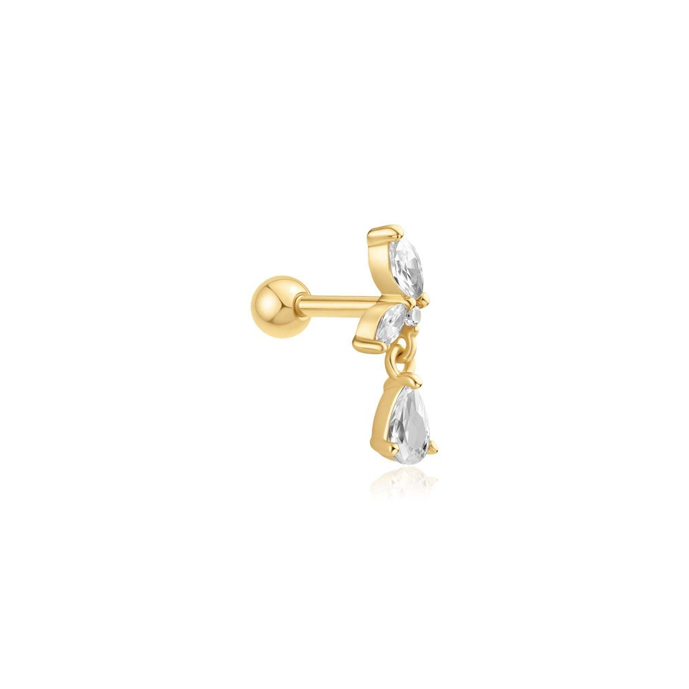 Ear Edit Gold Marquise Dangle Barbell Single Earring
