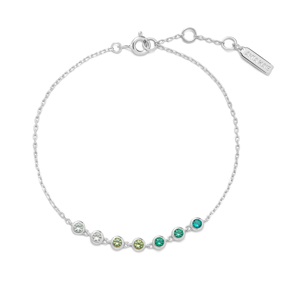 Ripple Joy Silver Green Station Bracelet