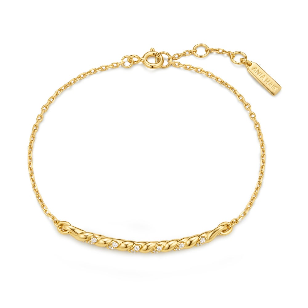 Tide Echo Gold Twisted Bar Bracelet