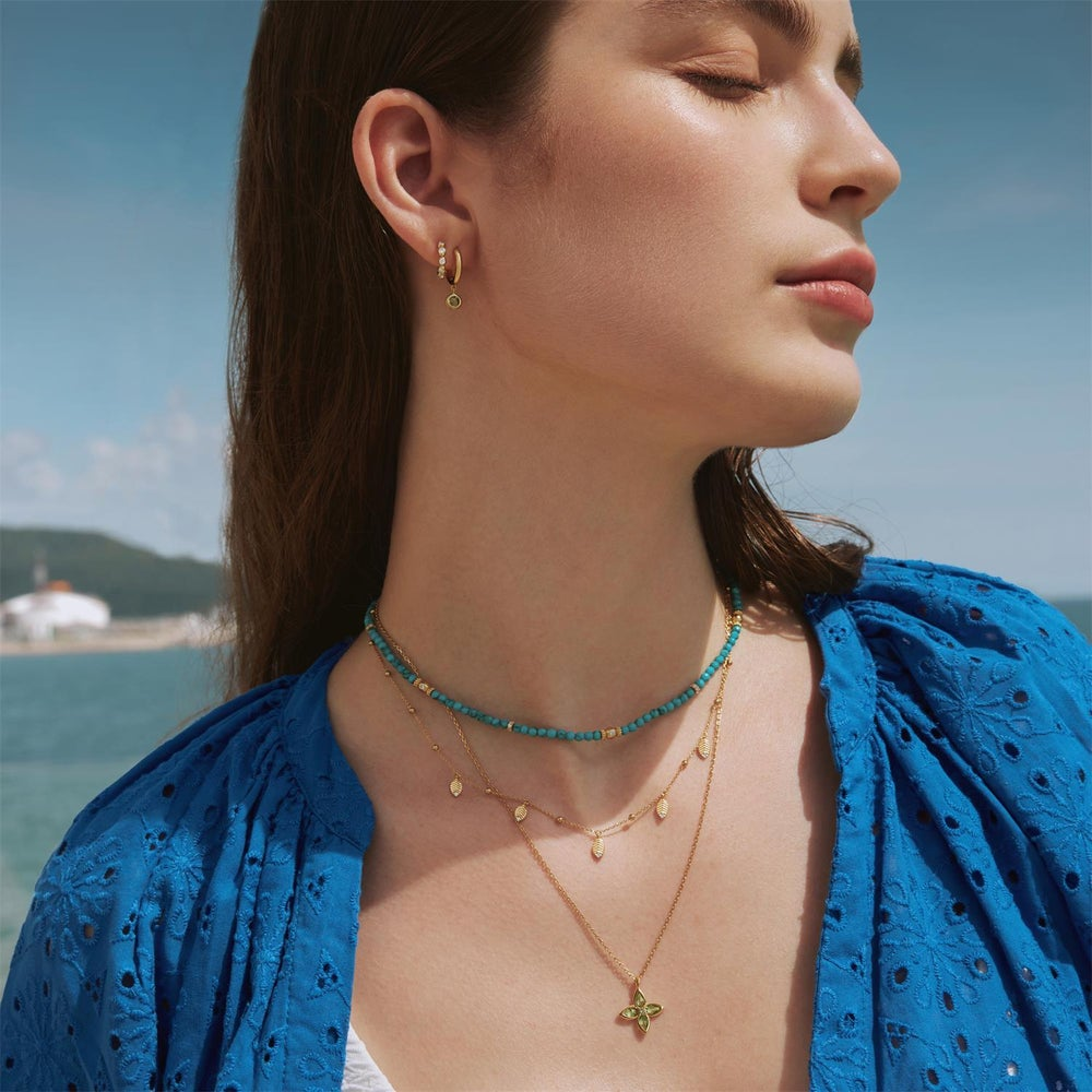 Ripple Joy Gold Leaf Station Necklace