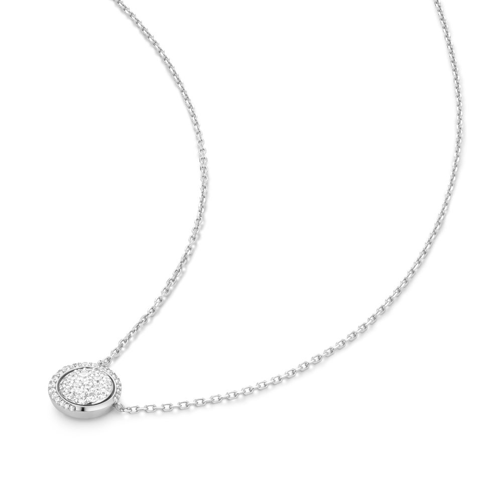 Luna Gaze Silver Reversible Pave Moon Evil-Eye Necklace