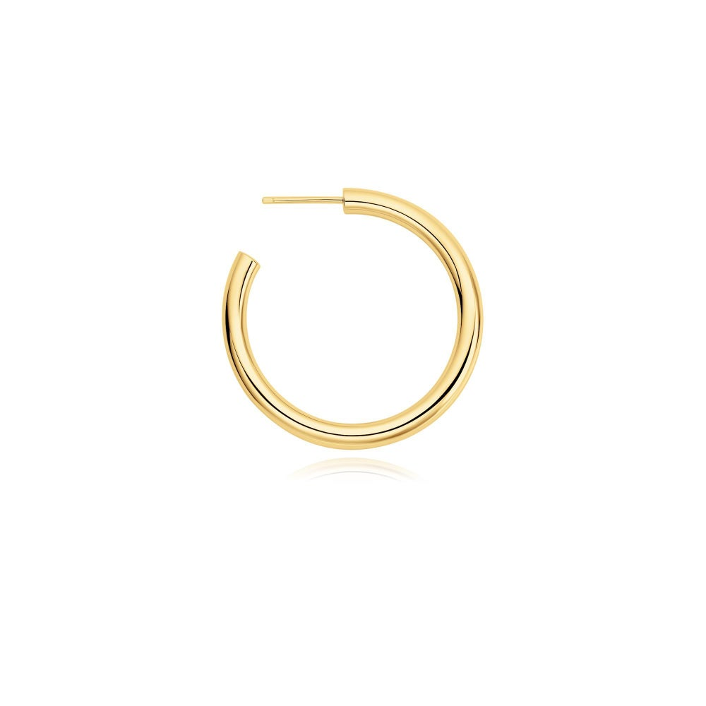 Tide Echo Gold Classic Tube Oversized Hoop Earrings