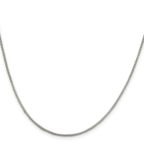 Sterling Silver 1.25mm Round Box Chain with 2 inch extension