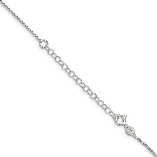 Sterling Silver 1.25mm Round Box Chain with 2 inch extension