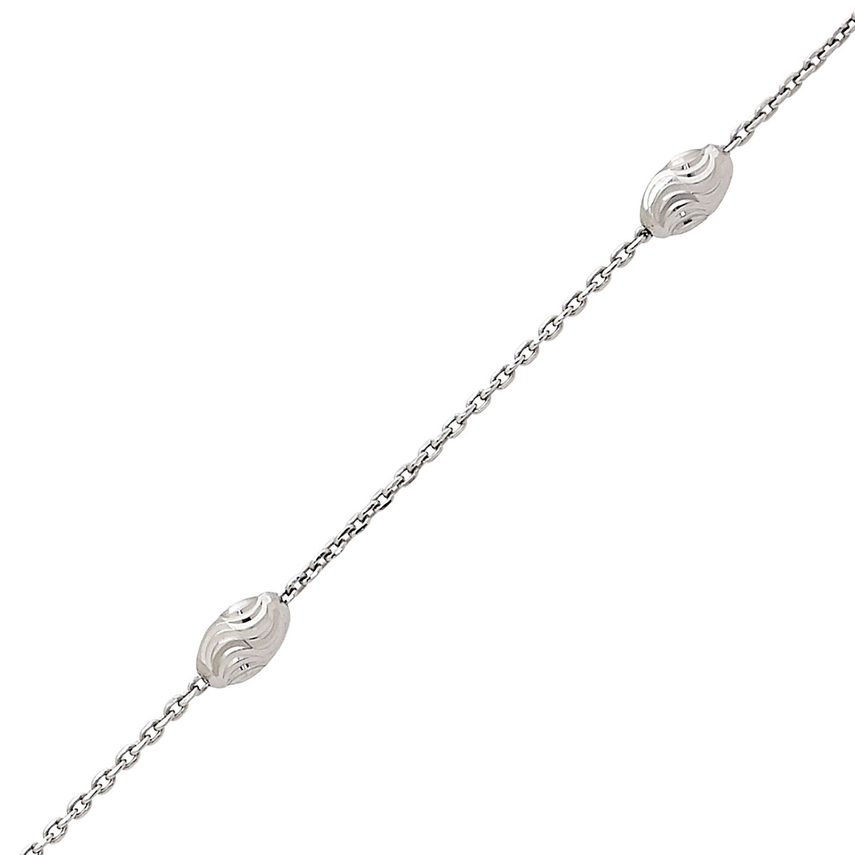 Sterling Silver Single Strand Bracelet with Moon Bead