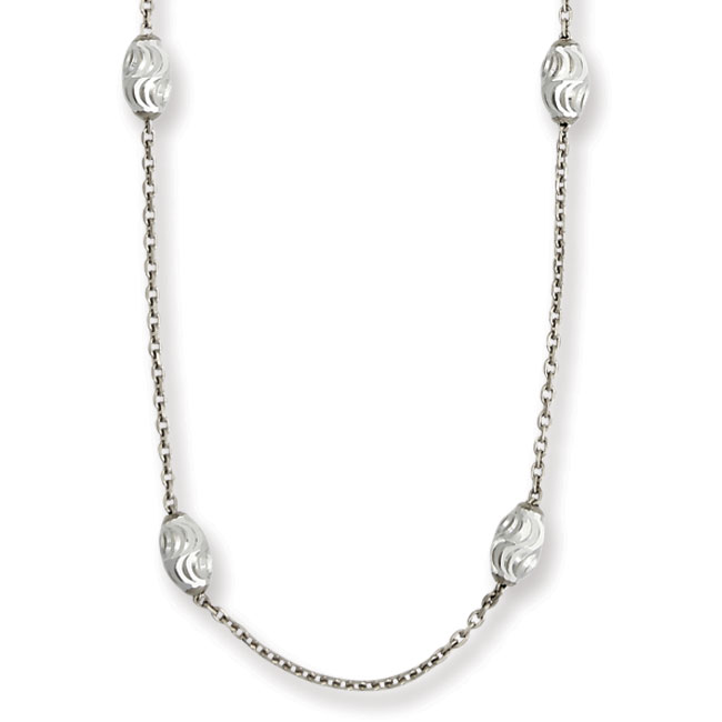 16" Sterling Silver Moon Cut Necklace