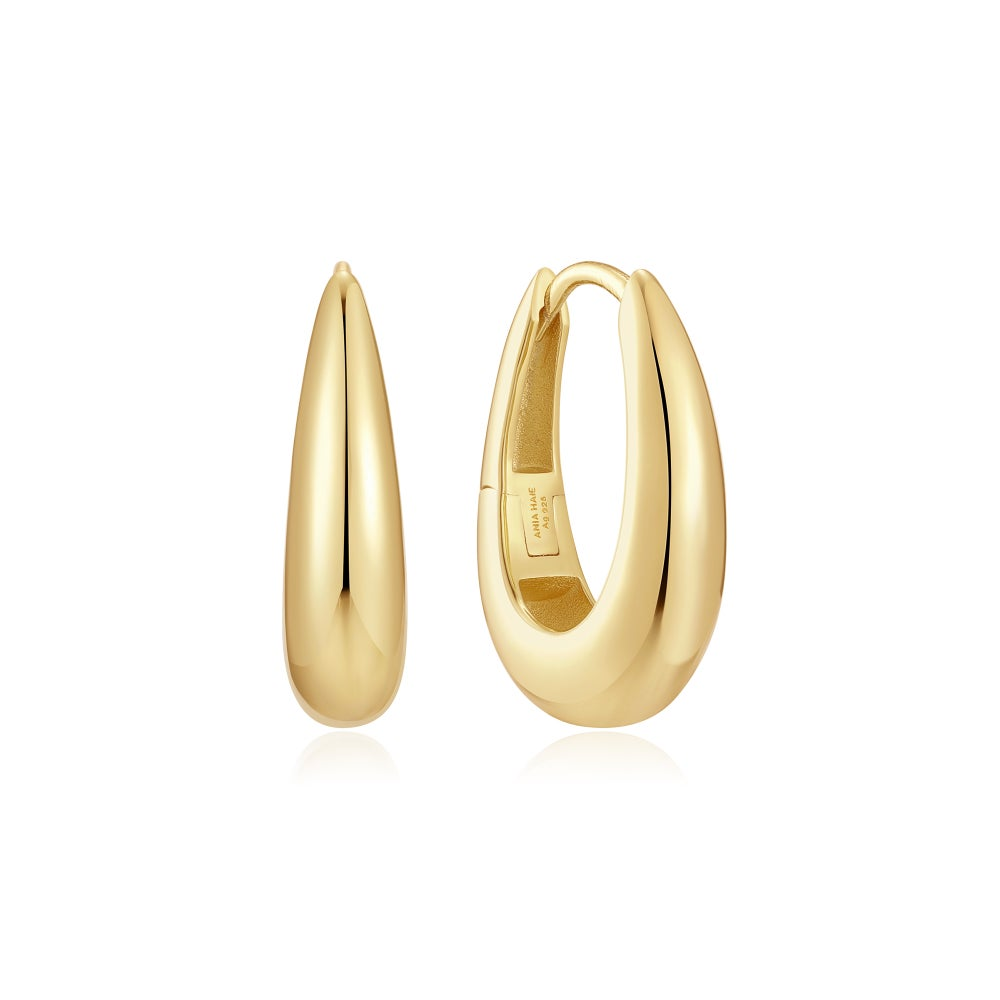 Fluid Light Gold Classic Dome Hoop Earrings