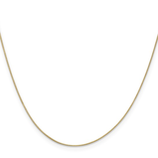 14K Yellow Gold 18" 0.5mm Box with Spring Ring Clasp Chain