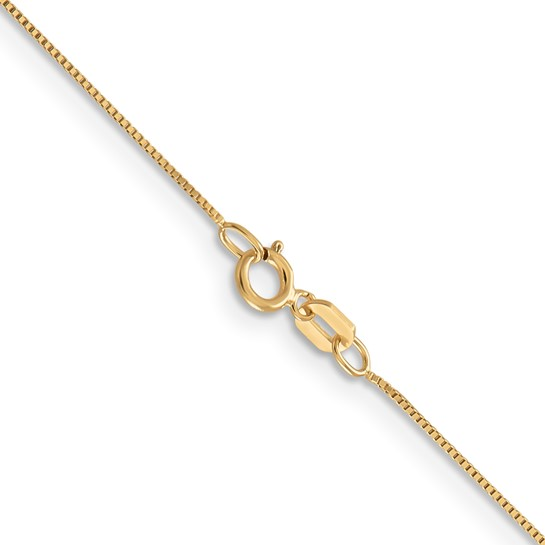 14K Yellow Gold 18" 0.5mm Box with Spring Ring Clasp Chain