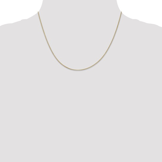 14K Yellow Gold 18" 0.5mm Box with Spring Ring Clasp Chain