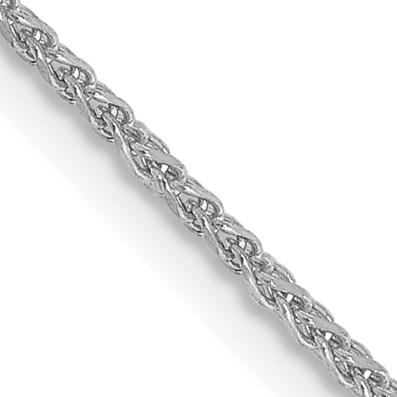 14K White Gold 18" 1.25mm Diamond-cut Spiga with Lobster Clasp Chain