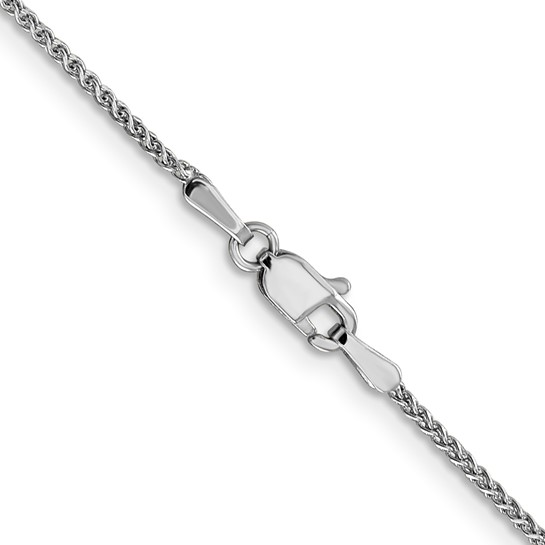14K White Gold 18" 1.25mm Diamond-cut Spiga with Lobster Clasp Chain