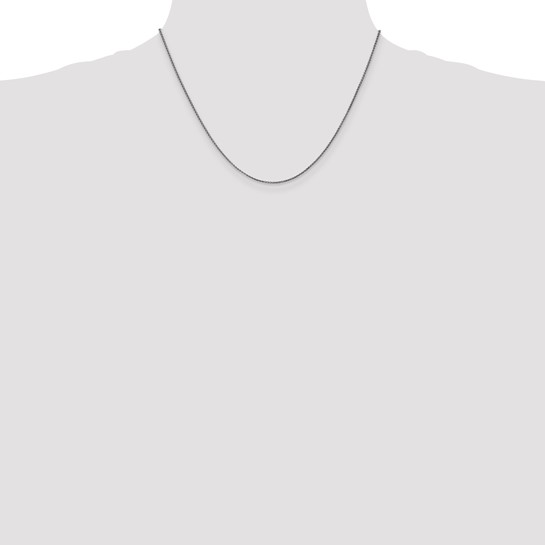 14K White Gold 18" 1.25mm Diamond-cut Spiga with Lobster Clasp Chain