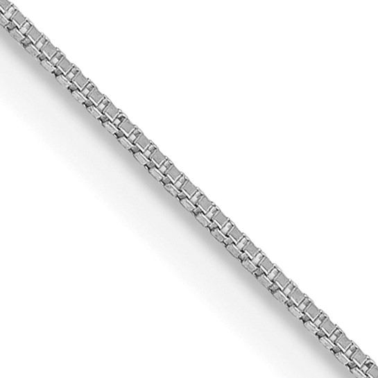 14K White Gold 18" 0.5mm Box with Spring Ring Clasp Chain