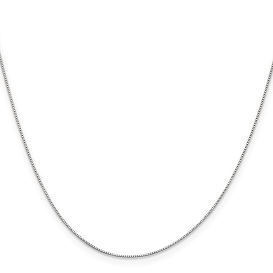 14K White Gold 18" 0.5mm Box with Spring Ring Clasp Chain