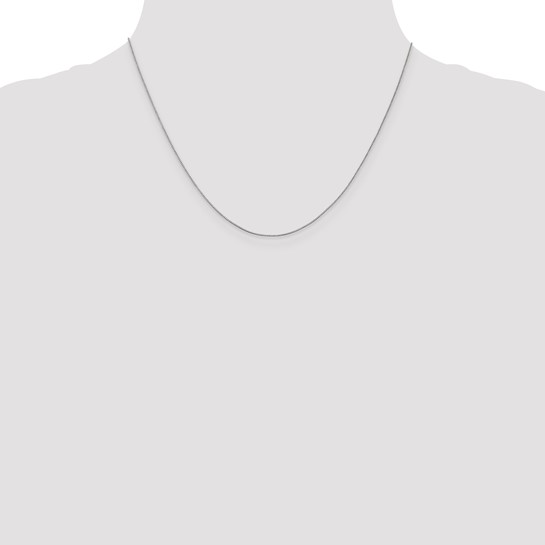 14K White Gold 18" 0.5mm Box with Spring Ring Clasp Chain