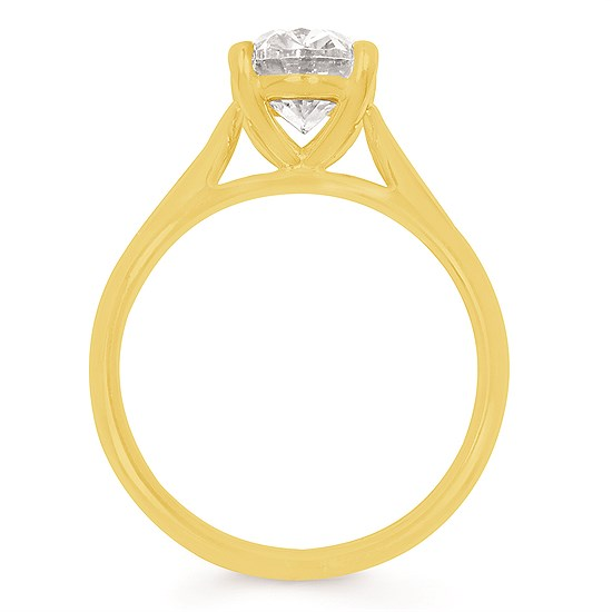 14k Yellow Gold Solitaire Semi-Mount Engagement Ring (Center Stone Not Included)