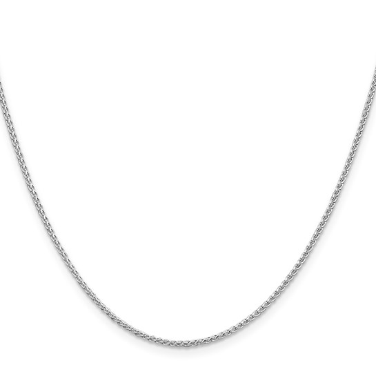 16" Sterling Silver Rhodium-plated 1.5mm Round Spiga Chain