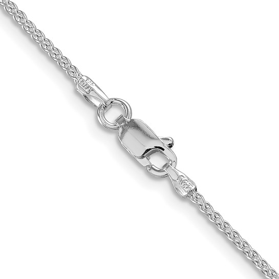 16" Sterling Silver Rhodium-plated 1.5mm Round Spiga Chain