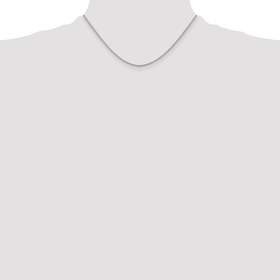 16" Sterling Silver Rhodium-plated 1.5mm Round Spiga Chain