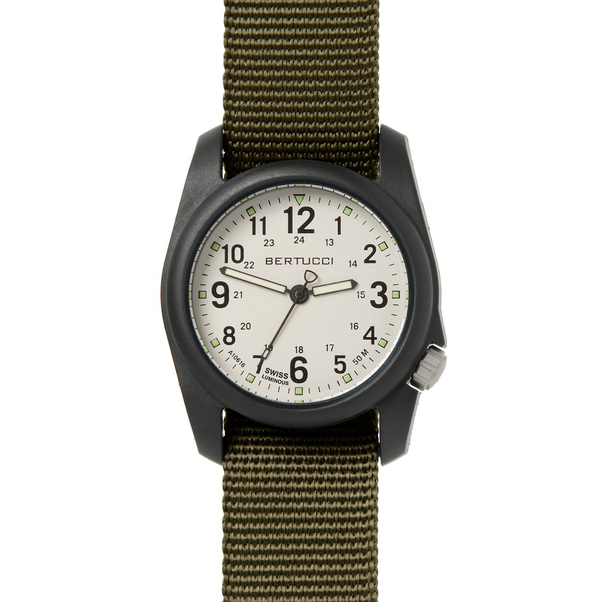 Bertucci DX3 Field - Stone Dial, Defender Olive Nylon Band