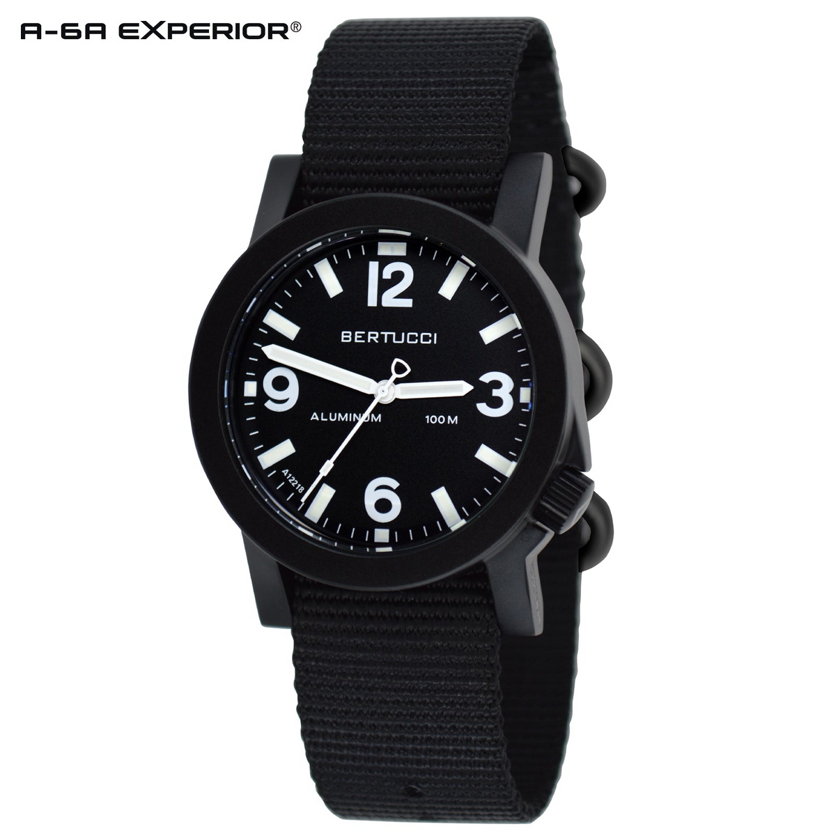 Bertucci A-6A Experior - Black Dial, Black Case, Black Nylon Band