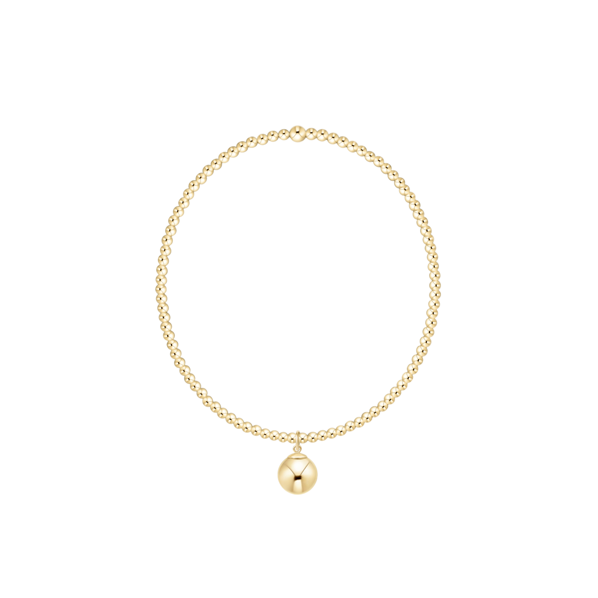 Classic Gold 2mm Bracelet - Classic Gold 8mm Charm