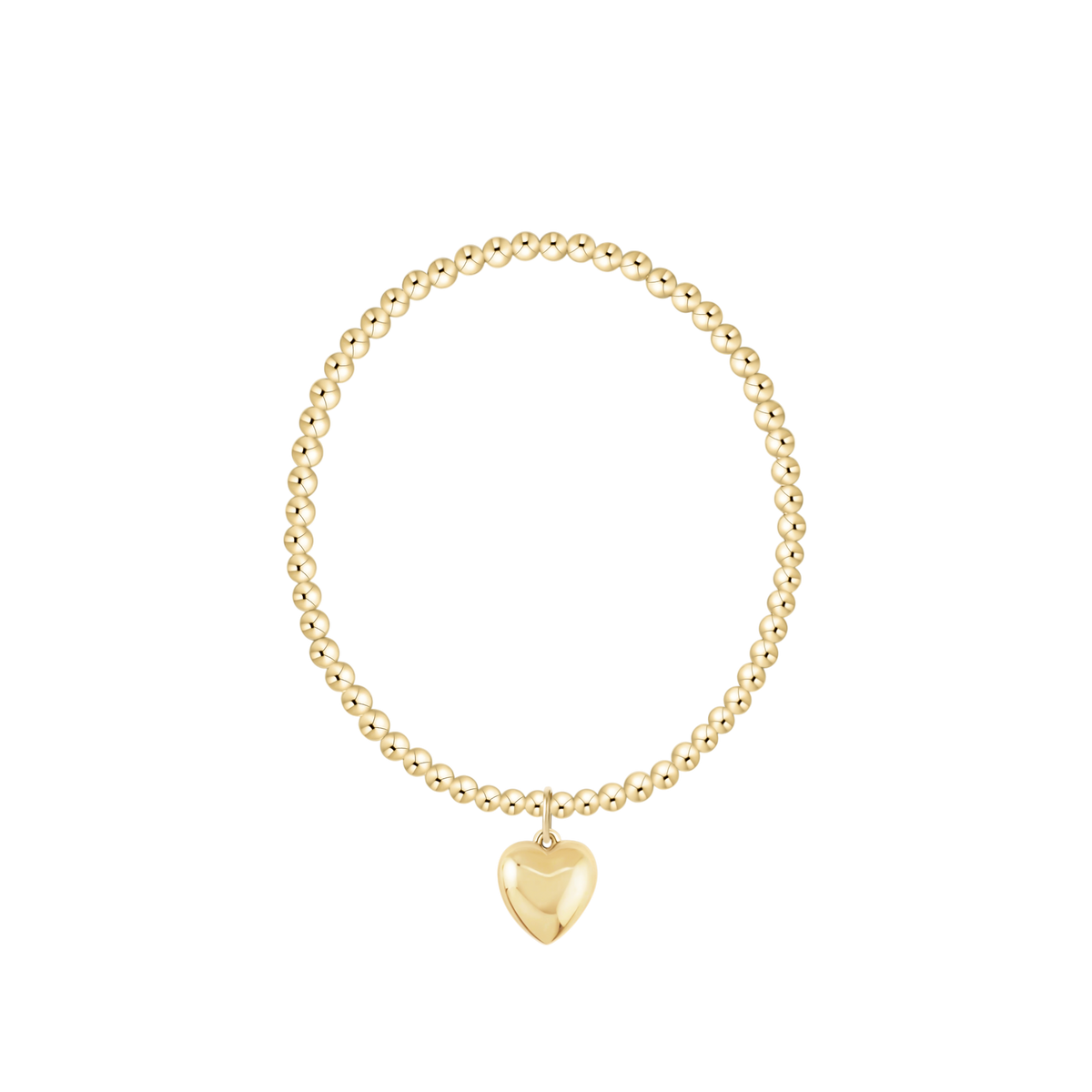 Classic Gold 3mm Bracelet - Love Plush Gold Charm