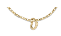 Classic Gold 2mm Bracelet - Love Small Gold Charm