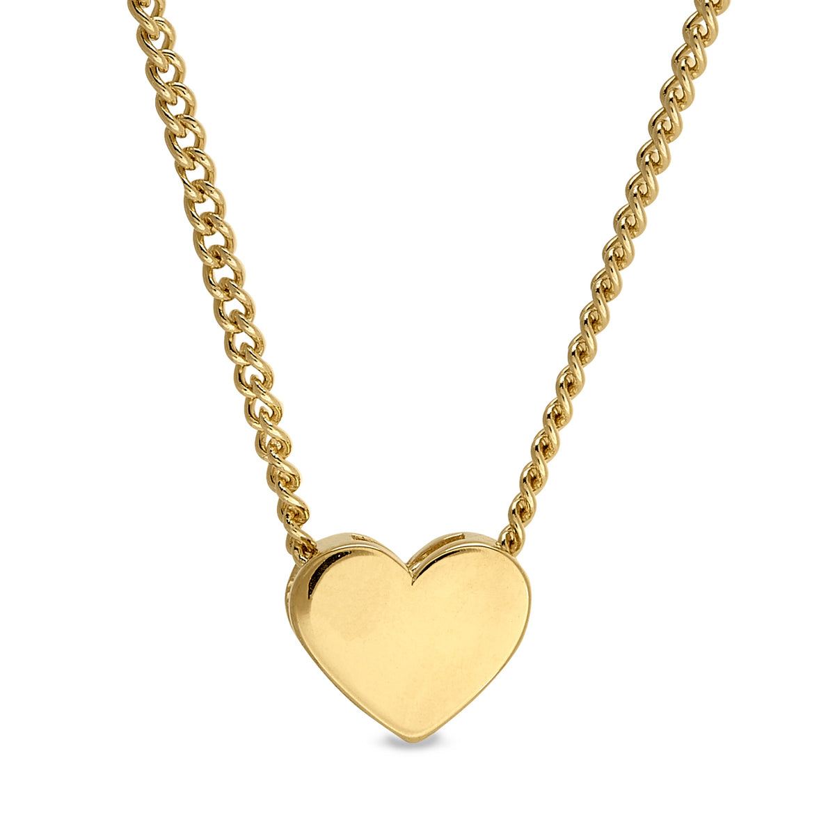 Gold Vermeil Sterling Silver Heart Pendant 18" Necklace