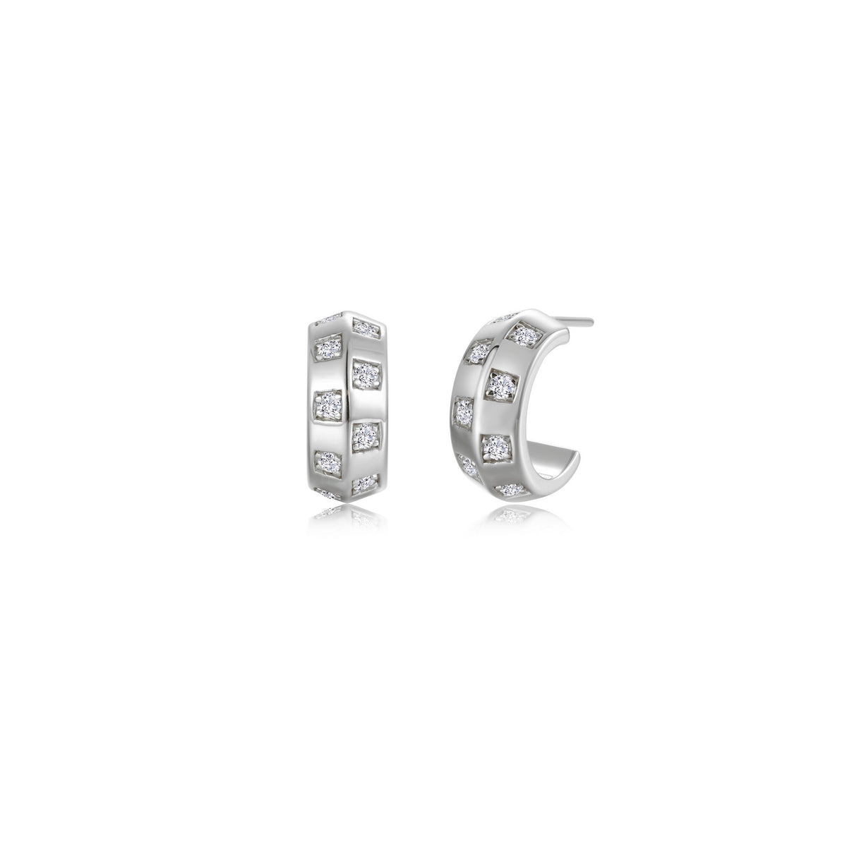 ER CL S.S. PT 0.66 CTW THE BARREL-STYLE C-HOOP (SET: P0342CLP20, R0578CLP)