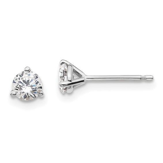 14k White Gold 0.25ctw 3-Prong Lab Grown Diamond Stud Earrings