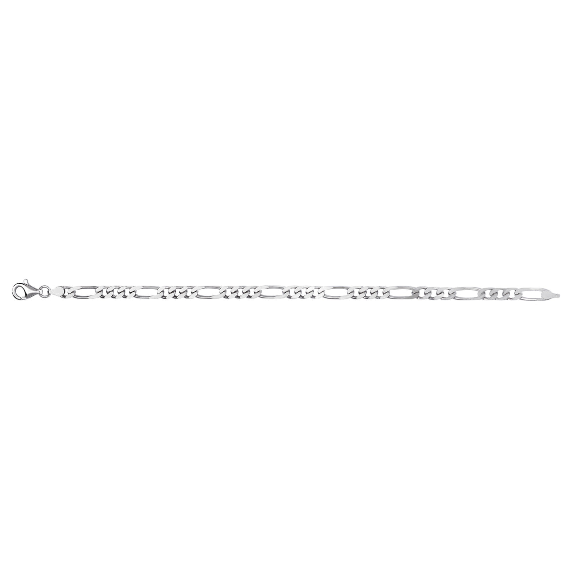 8.5" Sterling Silver 5mm Figaro Bracelet