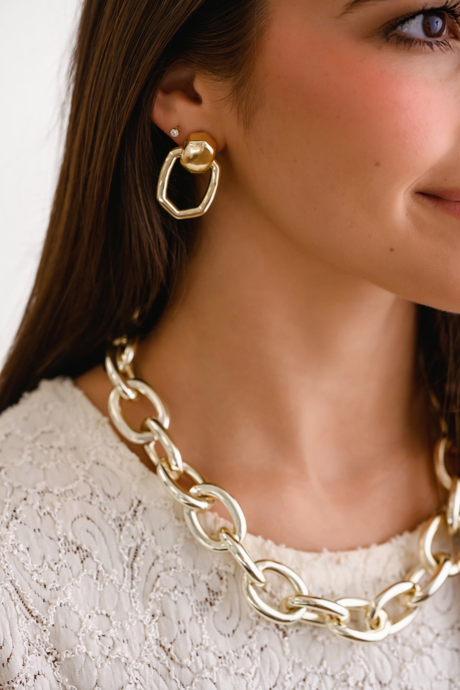 Kaia Open Frame Earrings Gold