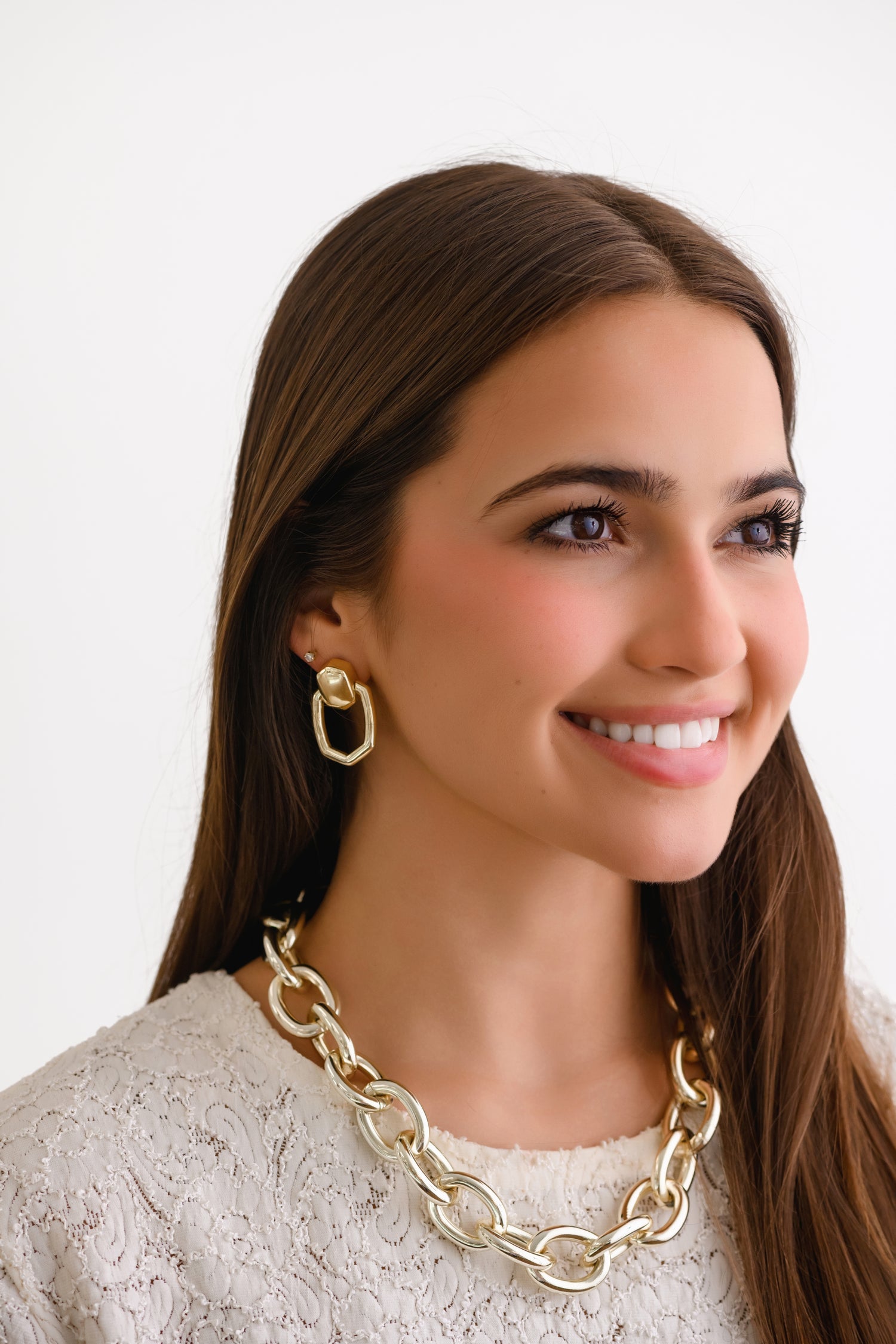 Kaia Open Frame Earrings Gold
